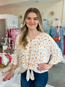 Forget Me Knot Floral Top - Ivory