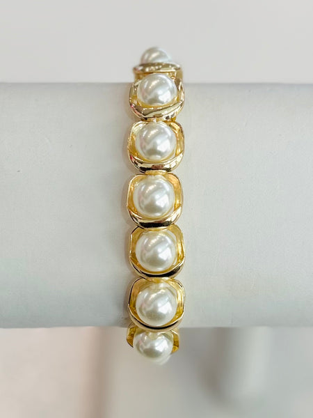 Pearl Pop Stretch Bracelet - Gold