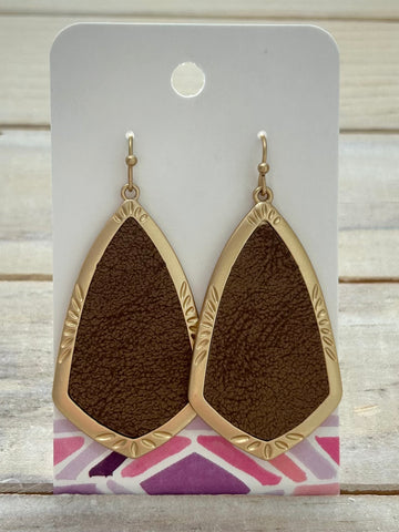 Vegan Leather Luxe Drops - Brown