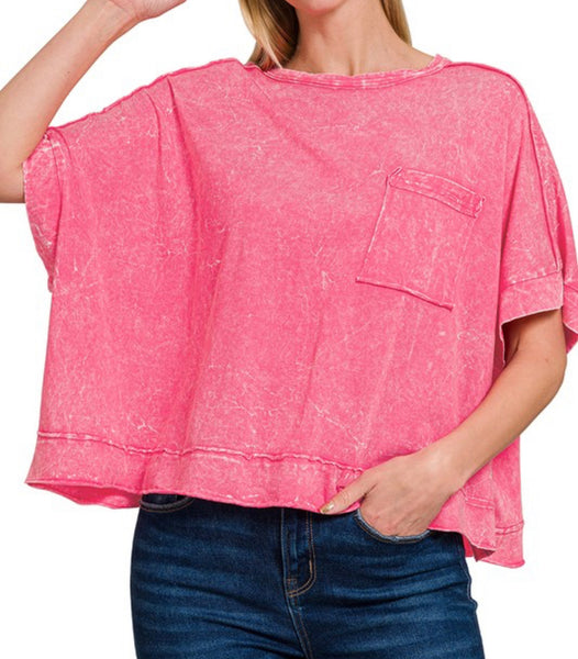 Go To Girl Crop Tee - Fuchsia
