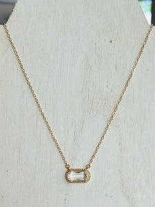 Glass Crystal Pendant Necklace - Clear
