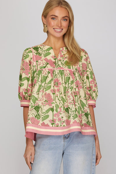 Flirty Florals Top - Pink