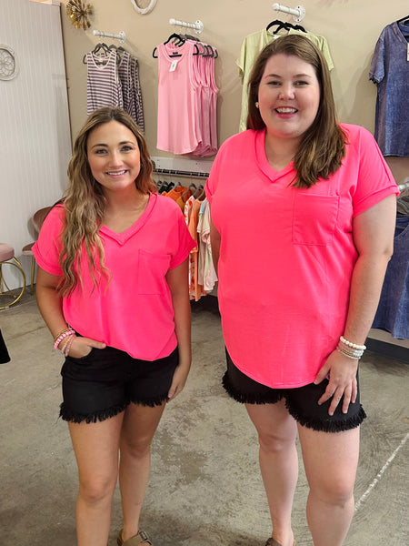 Forever Mine Top - Neon Pink