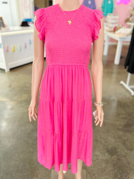 The Promise Midi Dress - Fuchsia