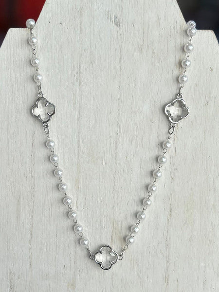 Clover Cascade Necklace - Silver