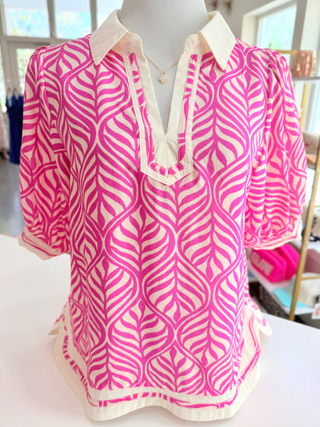 Sweet Structure Blouse - Pink