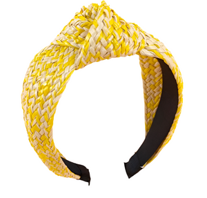 Straw Knotted Headband  - Yellow