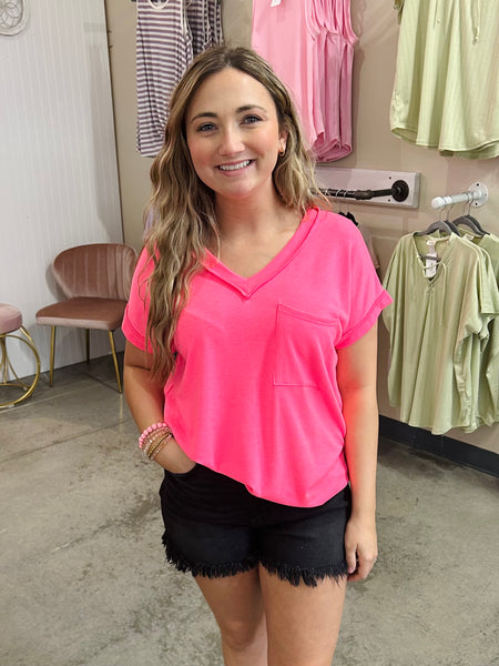 Forever Mine Top - Neon Pink