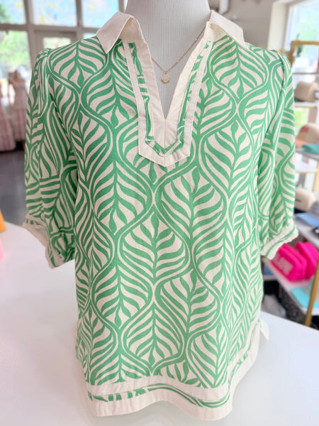 Sweet Structure Blouse - Green