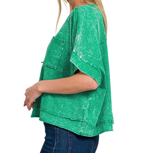 Go To Girl Crop Tee - Kelly Green