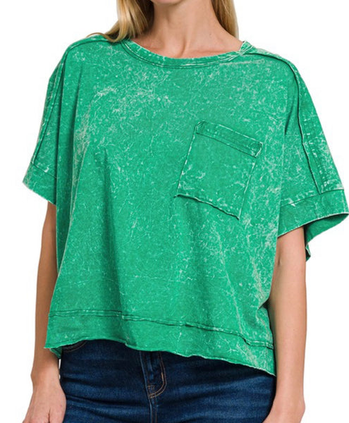 Go To Girl Crop Tee - Kelly Green