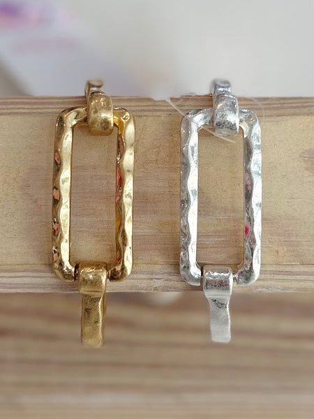 Hammered Metal Rectangle Bracelet
