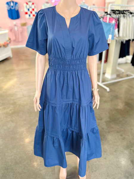 Salt Air Social Dress - Navy
