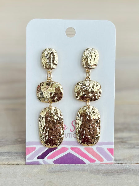Gilded Geo Drop Earrings