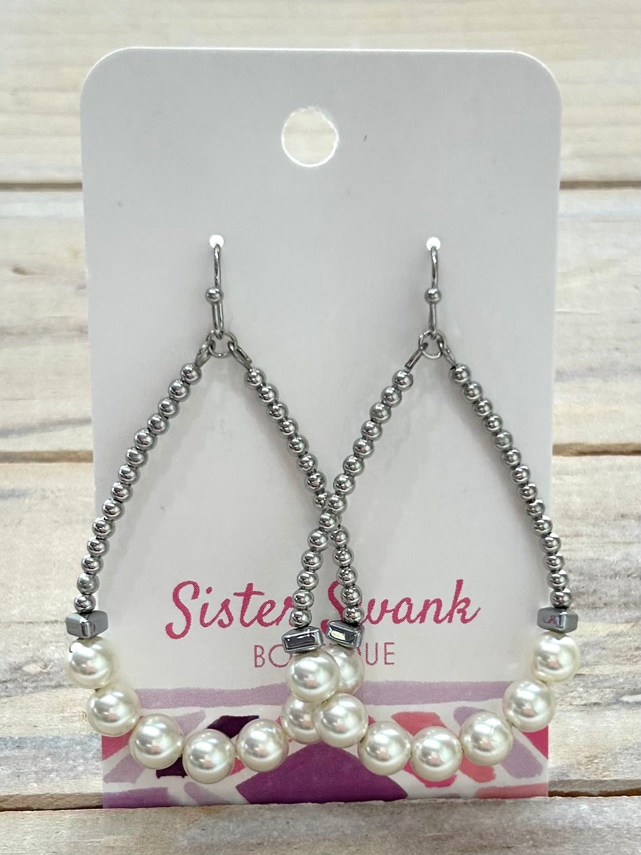 Pearl Glow Drop Earrings - Silver