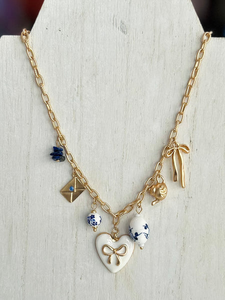 Charmed Coquette Necklace - Blue