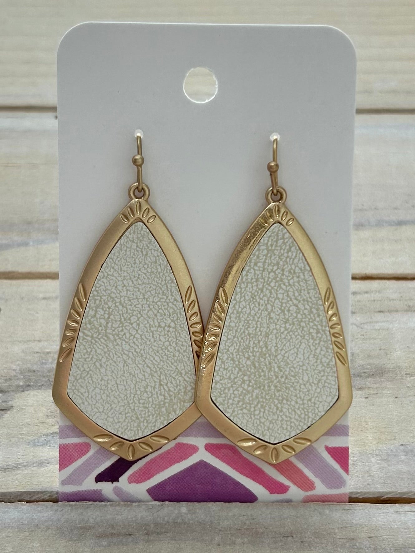 Vegan Leather Luxe Drops - Ivory