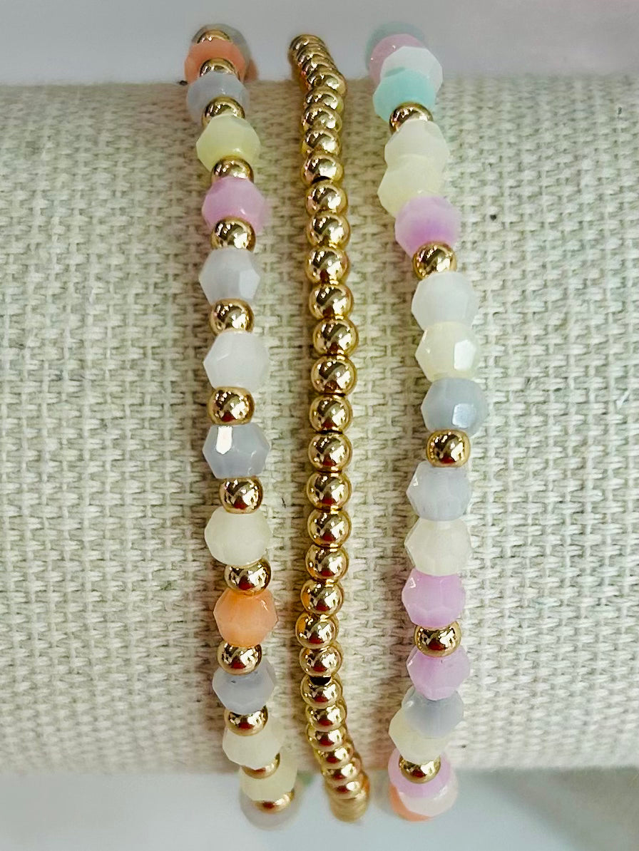 Shimmer Beaded Bracelet Set - Multi