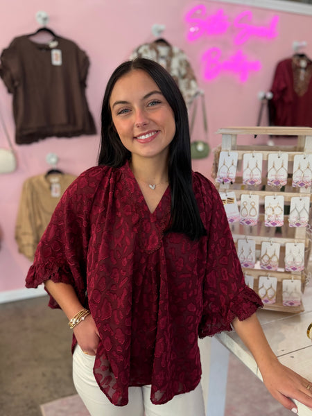 Free Spirit Blouse - Burgundy