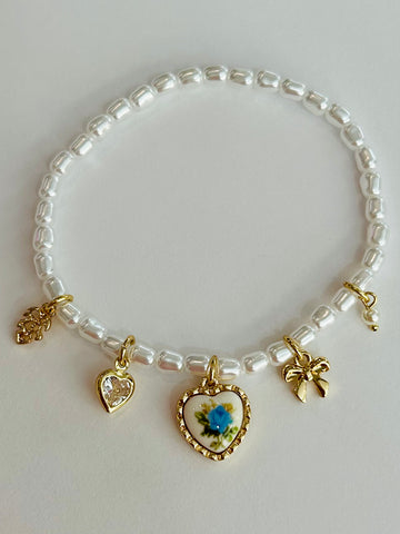 Vintage Charm Bracelet - Blue