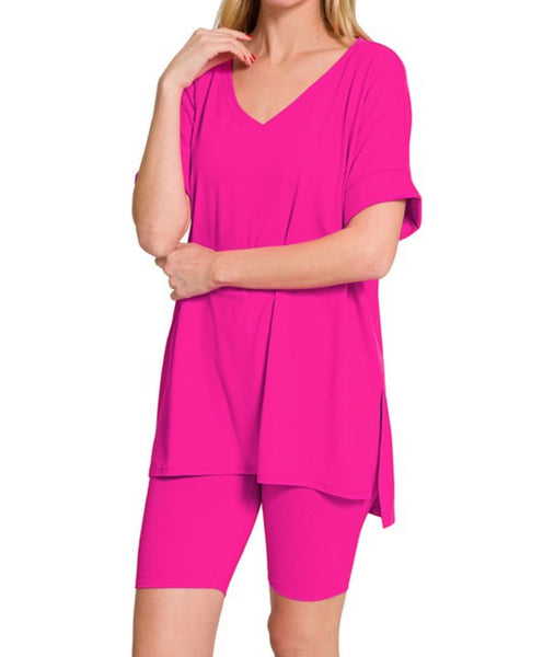 Comfort Is Key Set - Neon Pink