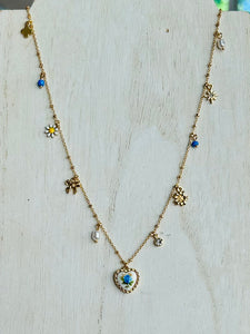 Vintage Charm Necklace - Gold