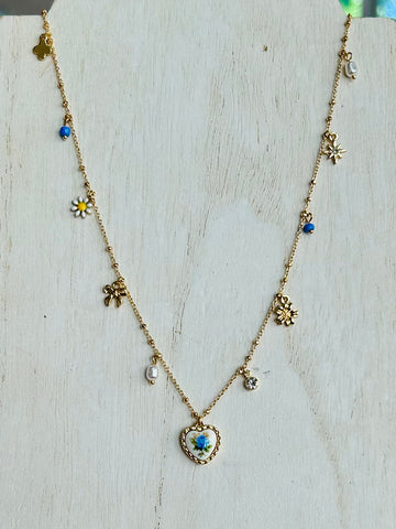 Vintage Charm Necklace - Gold
