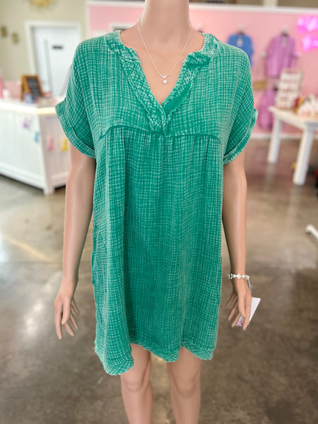 Spring Breeze Dress - Washed Green