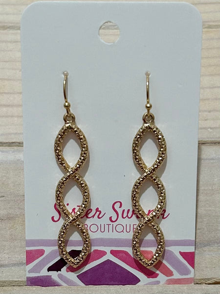 Intertwining Textured Metal Drop Earrings