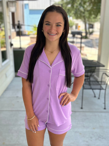 Night In Pj Set - Lavender