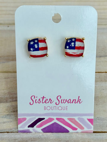 Flag Stud Earrings