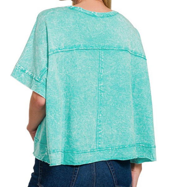 Go To Girl Crop Tee - Turquoise