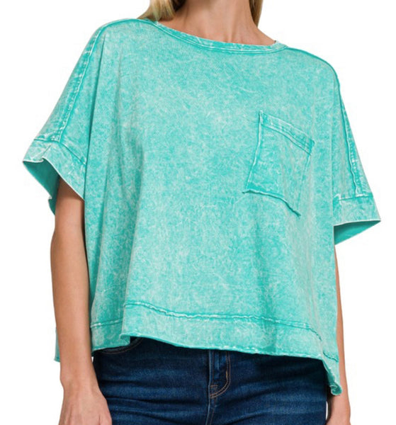 Go To Girl Crop Tee - Turquoise