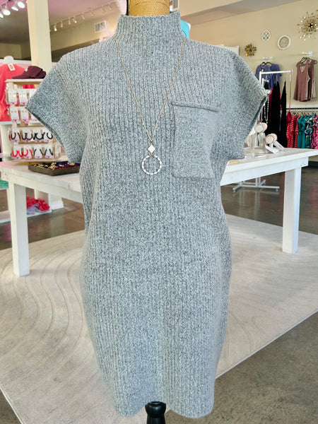 Through My Eyes Sweater Dress - Grey