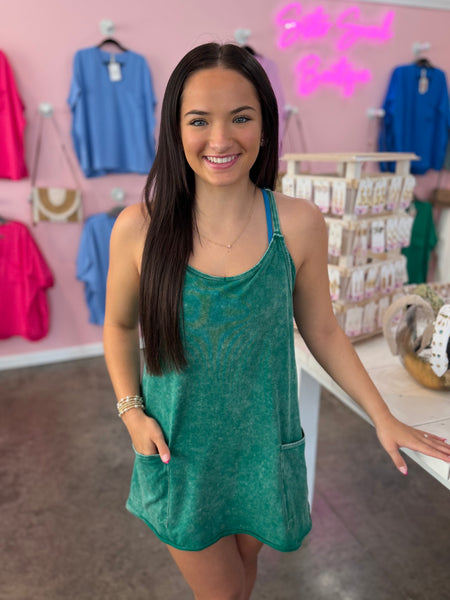 Coastal Crush Romper Dress - Green