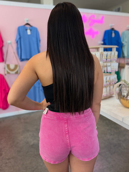 Downtown Denim Skort - Pink