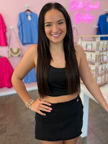 Downtown Denim Skort - Black