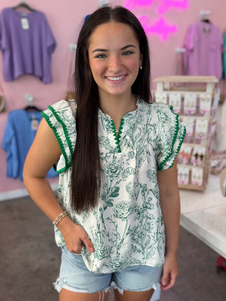 Charleston Charm Top - Green