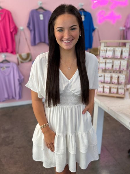 Talk Of Town Dress - White