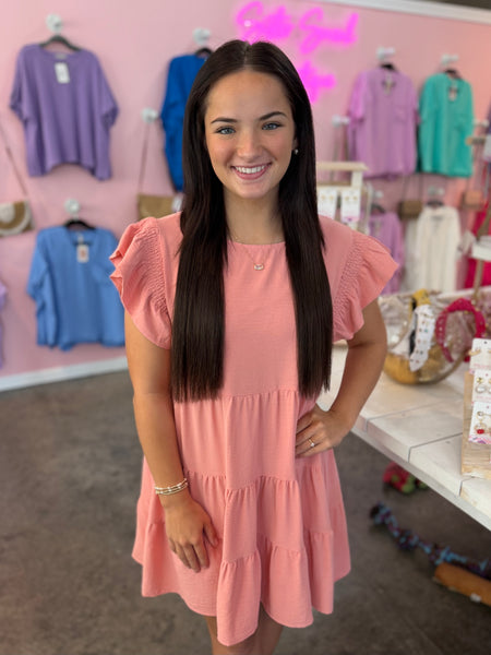 Sweet Statement Dress - Peach