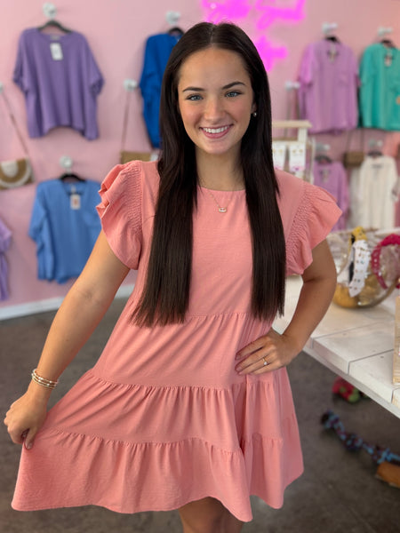 Sweet Statement Dress - Peach