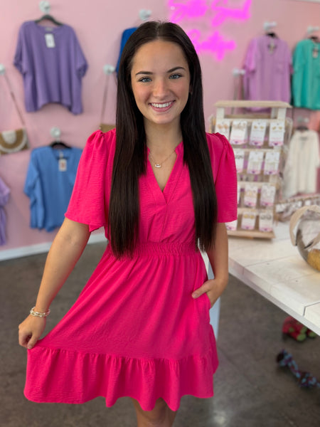 Easy Elegance Dress - Fuchsia