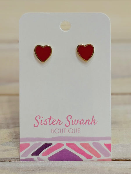 Lucky Heart Stud Earrings