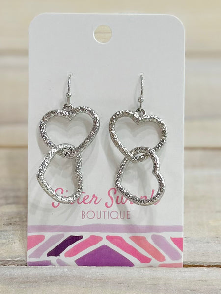 Linked in Love Heart Earrings
