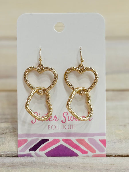Linked in Love Heart Earrings
