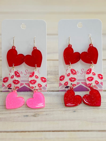 Cupid’s Kiss Heart Drop Earrings