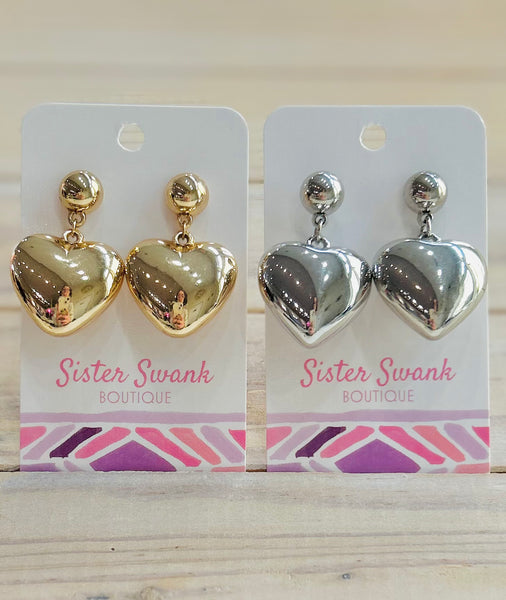 Bubble Heart Drop Earrings