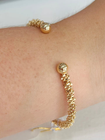 Textured Metal Cuff Bracelet - Gold