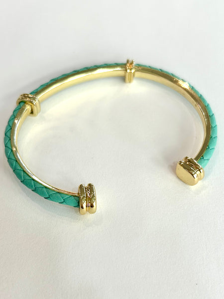 Blush & Breeze Braided Cuff - Mint
