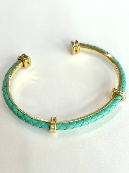 Blush & Breeze Braided Cuff - Mint